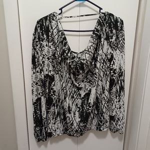 Heartsoul Black and White Abstract Top